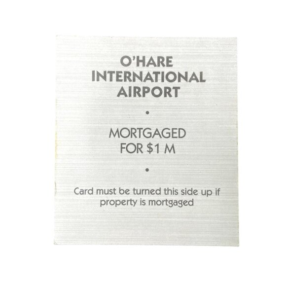 Monopoly Electronic Banking O Hare International Airport Property u Title Deed C - Picture 2 of 2